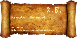Kreuter Benedek névjegykártya